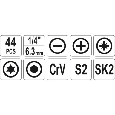 Werkzeugsatz Im Fall 44-Tlg yt-39280
