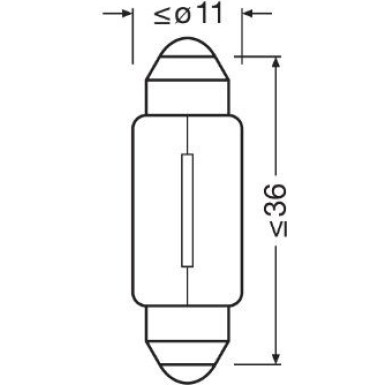 C5W 12V 5W SV8.5-8 36mm Soffitte 2 Stück Blister OSRAM