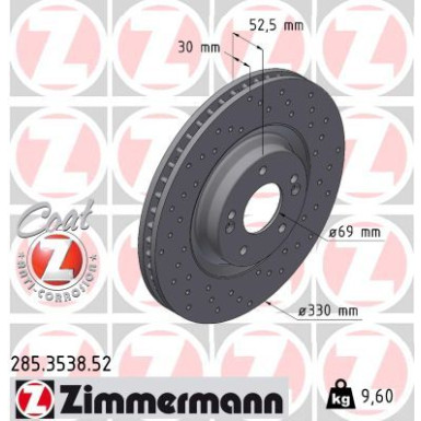ZIMMERMANN Bremsscheibe 285.3538.52 ZIMMERMANN Bremsscheibe 285.3538.52