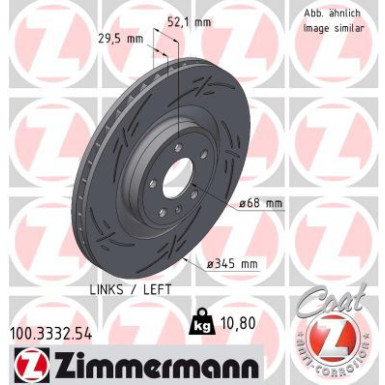 ZIMMERMANN Bremsscheibe 100.3332.54 ZIMMERMANN Bremsscheibe 100.3332.54