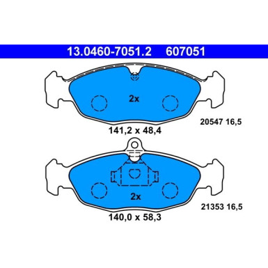 Bremsbelagsatz Opel P. Astra F/Corsa B/Vectra A 82-01 13.0460-7051.2 Bremsbelagsatz Opel P. Astra F/Corsa B/Vectra A 82-01 13.0460-7051.2