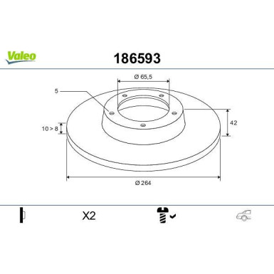 VALEO Bremsscheibe 186593
