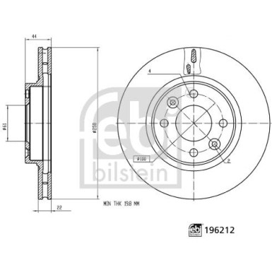 FEBI BILSTEIN Bremsscheibe 196212 FEBI BILSTEIN Bremsscheibe 196212