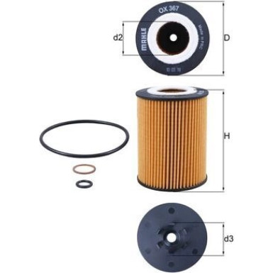 MAHLE Ölfilter OX 367D MAHLE Ölfilter OX 367D