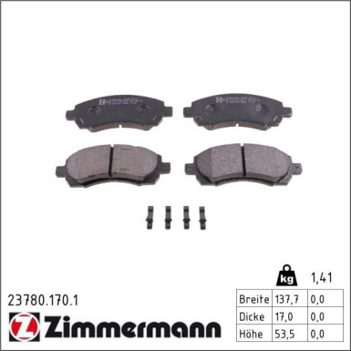 ZIMMERMANN Bremsbeläge 23780.170.1