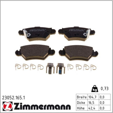 ZIMMERMANN Bremsbeläge 23052.165.1