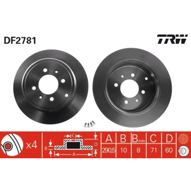 TRW Bremsscheibe DF2781 TRW Bremsscheibe DF2781
