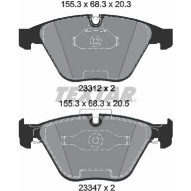 Bremsbelagsatz Bmw S. 1/3 Coupe 3.0-4.4 07-13 2331207 Bremsbelagsatz Bmw S. 1/3 Coupe 3.0-4.4 07-13 2331207