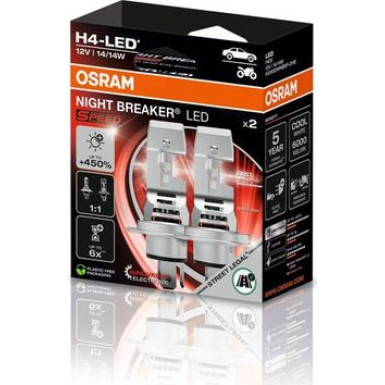H4 NIGHT BREAKER LED SPEED 450 StVZO-Konforme LED-Nachrüstlampe 2St. OSRAM H4 NIGHT BREAKER LED SPEED 450 StVZO-Konforme LED-Nachrüstlampe 2St. OSRAM