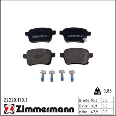 ZIMMERMANN Bremsbeläge 22220.170.1