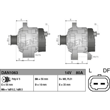 DENSO Generator DAN1063 DENSO Generator DAN1063