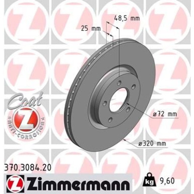 ZIMMERMANN Bremsscheibe 370.3084.20 ZIMMERMANN Bremsscheibe 370.3084.20