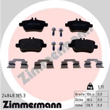 ZIMMERMANN Bremsbelagsatz, Scheibenbremse ZIMMERMANN Bremsbelagsatz, Scheibenbremse