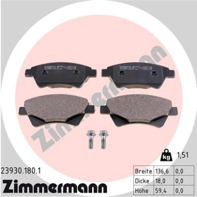 ZIMMERMANN Bremsbeläge ZIMMERMANN Bremsbeläge