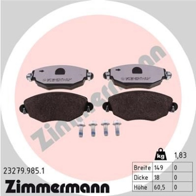 ZIMMERMANN Bremsbeläge 23279.985.1