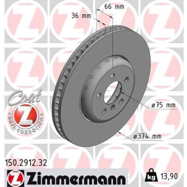 ZIMMERMANN Bremsscheibe 150.2912.32 FORMULA F