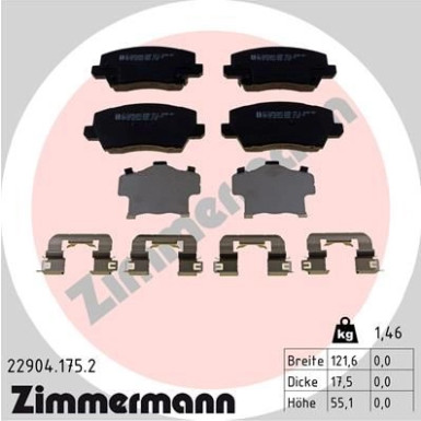 ZIMMERMANN Bremsbelagsatz, Scheibenbremse ZIMMERMANN Bremsbelagsatz, Scheibenbremse