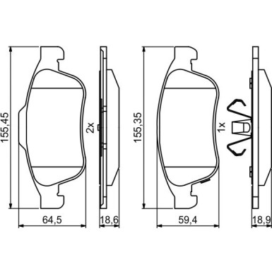 Bremsklötze VA | JEEP Renegade 14 | 0 986 494 826 Bremsklötze VA | JEEP Renegade 14 | 0 986 494 826