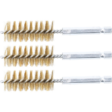 BGS Messingbürste | 19 mm | Antrieb Außensechskant 6,3 mm (1/4"""") | 3-tlg | 3078-19-M