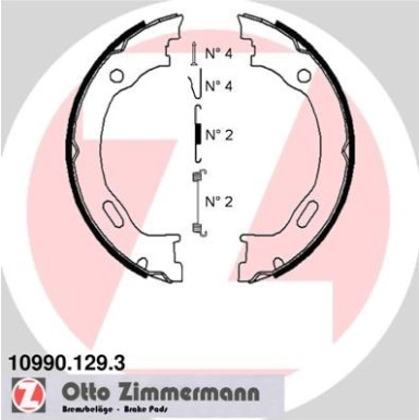 ZIMMERMANN Bremsbacken | 10990.129.3