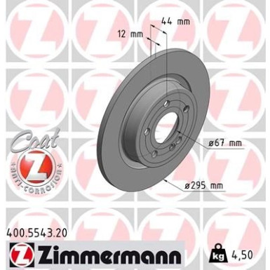 ZIMMERMANN Bremsscheibe 400.5543.20 Coat Z