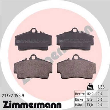 ZIMMERMANN Bremsbeläge ZIMMERMANN Bremsbeläge