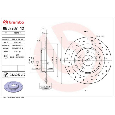 Bremsscheibe HA | CITROEN C4 10 | 08.N267.1X