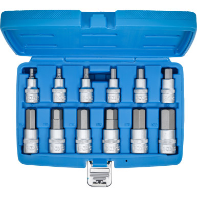 BGS Bit-Einsatz-Satz | Antrieb Innenvierkant 12,5 mm (1/2"""") | Innensechskant 5 - 22 mm | 12-tlg | 5052