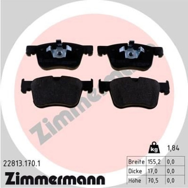 ZIMMERMANN Bremsbelagsatz, Scheibenbremse