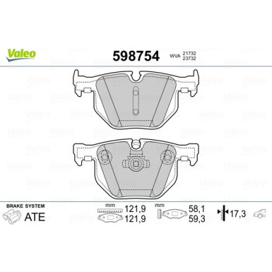 VALEO Bremsbeläge | 598754