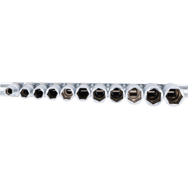 BGS Steckschlüssel-Einsatz-Satz Sechskant, tief | Antrieb Innenvierkant 10 mm (3/8"""") | SW 8 - 19 mm | 11-tlg | 2222