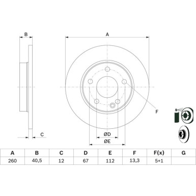Bremsscheibe VA | MERCEDES W168 97 | 0 986 478 874