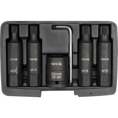 YT-1157 Schlagbit-Satz Spline 6-Tlg. Crmo 3/4