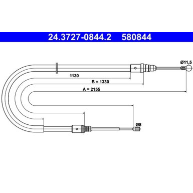 24.3727-0844.2 Seilzug, Feststellbremse 24.3727-0844.2 Seilzug, Feststellbremse