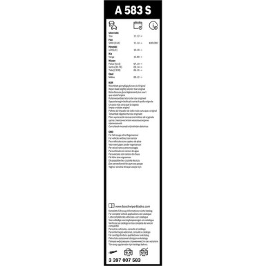 BOSCH | Scheibenwischer Aerotwin A583S Spoiler, Set | HYUNDAI | 3397007583
