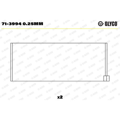 GLYCO Pleuellager 71-3994 0.25mm