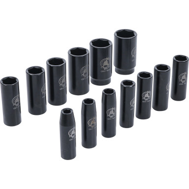 BGS Kraft-Steckschlüssel-Einsatz-Satz Antrieb 12,5 mm (1/2 ) SW 10 - 32 mm 13-tlg BGS Do it yourself 95207