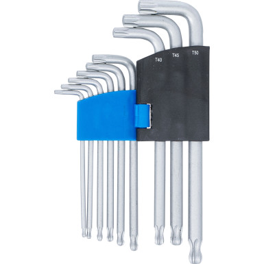 BGS Winkelschlüssel-Satz | T-Profil (für Torx) mit Kugelkopf T10 - T50 mm | 9-tlg | 818