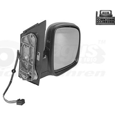 Aussenspiegel re. elek. Verstell. bhz VW Caddy 2KA OE 2K5857508AE9B9 HAGUS