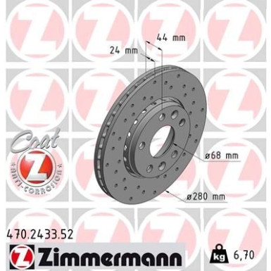 ZIMMERMANN Bremsscheibe 470.2433.52 SPORT Z
