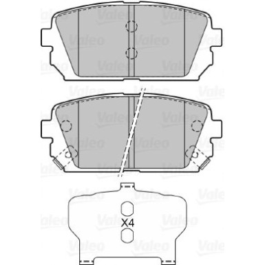 VALEO Bremsbeläge 598945