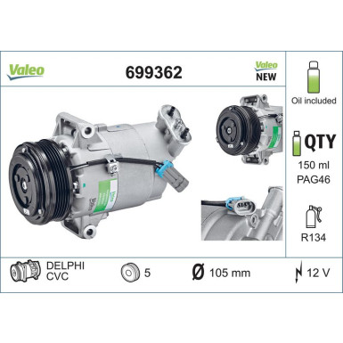 Kompressor, Klimaanlage VALEO CORE-FLEX 699362