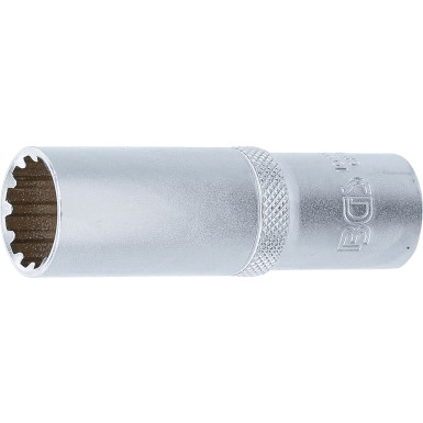 BGS Steckschlüssel-Einsatz Gear Lock, tief | Antrieb Innenvierkant 12,5 mm (1/2"""") | SW 17 mm | 10257
