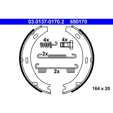 03.0137-0170.2 Bremsbackensatz, Feststellbremse 03.0137-0170.2 Bremsbackensatz, Feststellbremse