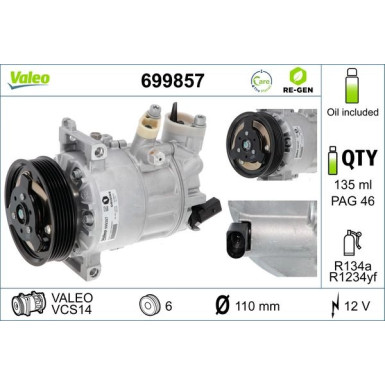 VALEO Kompressor 699857 VALEO RE-GEN AT