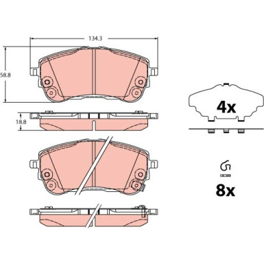 Bremsklötze VA | TOYOTA Corolla 19 | GDB2345 Bremsklötze VA | TOYOTA Corolla 19 | GDB2345