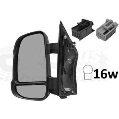 Aussenspiegel li. mit Blinkleuchte Citroen Jumper konvex 16W Temp. S. 4P OE 735517083 HAGUS