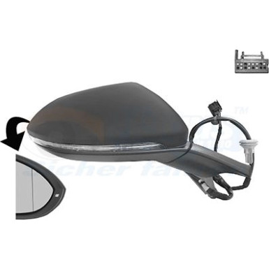 Aussenspiegel re. elek. Verst VW Golf VII 10 Pin, asph. OE 5G0 857 538 B 9B9 + HAGUS