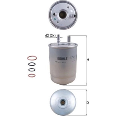 MAHLE Kraftstofffilter | KL 752/2D