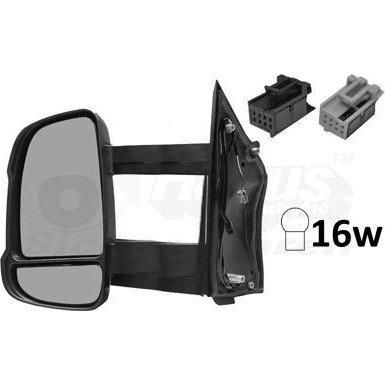 Aussenspiegel li. mit Blinkleuchte Temp. S Fiat Ducato konvex 16W 10P lang. A OE 735517081 HAGUS